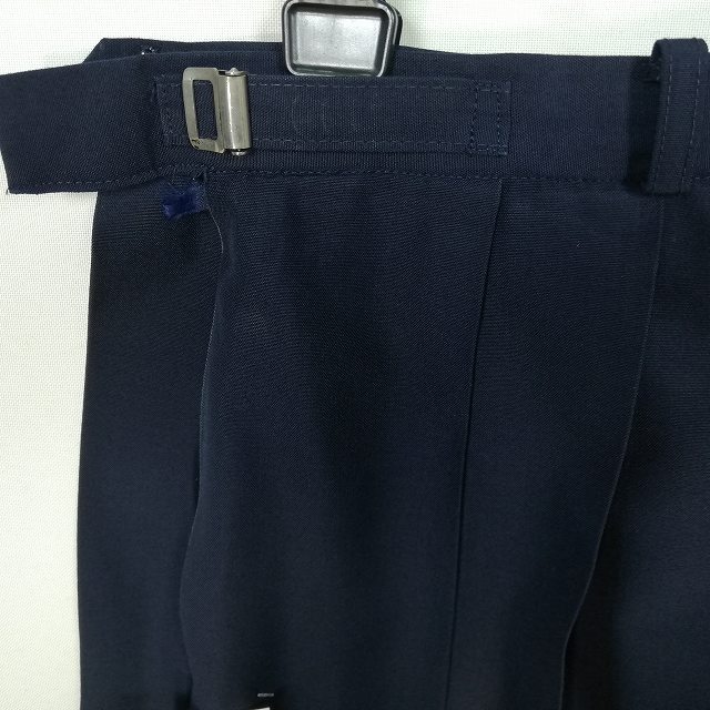 スクールスカート 夏物 w66-丈57 紺 中学 高校 森英恵 プリーツ 学生服 制服 女子 中古 HK3302