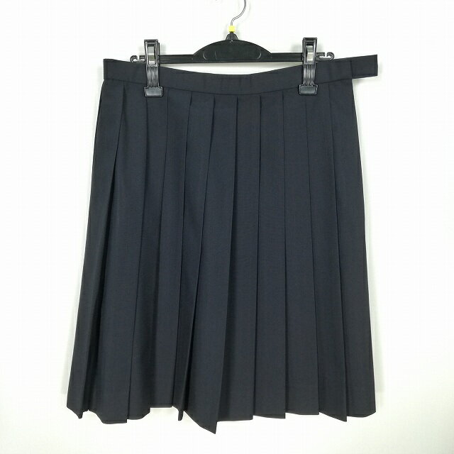 スクールスカート 夏物 w69-丈56 ストライプ 中学 高校 プリーツ 学生服 制服 女子 中古 HK4237