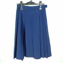 スクールスカート 夏物 w60-丈64 花紺 中学 高校 プリーツ 学生服 制服 女子 中古 HK5408