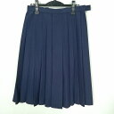 スクールスカート 大きいサイズ 夏物 w72-丈69 紺 福岡香椎高校 プリーツ 学生服 制服 女子 中古 HK5561
