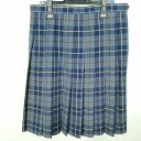 スクールスカート 大きいサイズ 夏物 w78-丈64 チェック 中学 高校 プリーツ 学生服 制服 女子 中古 HK6654