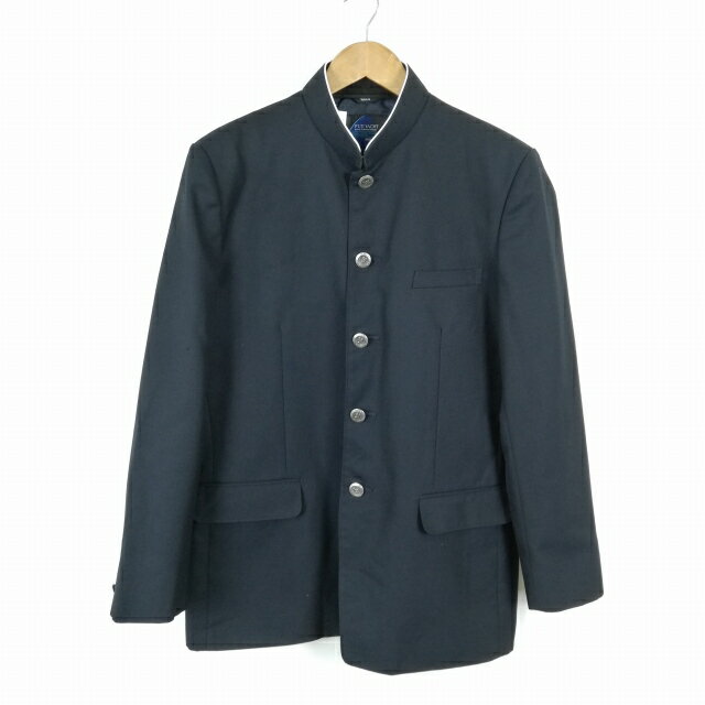 学生服 学ラン 180A 男子 トンボ 上着 ウール混 学校指定制服 ラウンドカラー 紺 中古 ランクC a3 JJ6309