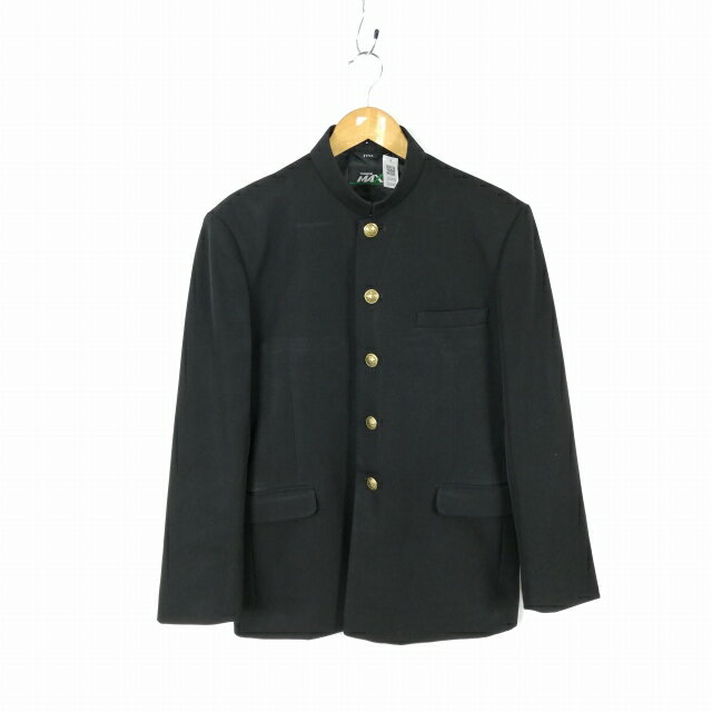 学生服 学ラン 175A 男子 トンボ 上着 ウール混 標準型学生服 詰襟 カシドス 黒 中古 ランクC a3 JJ6407