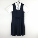 ジャンパースカート 紐タイ 160A バスト88 ウエスト74 ミッシェルクラン 冬物 女子 学生服 中学 高校 紺 制服 中古 ランクC NA8196