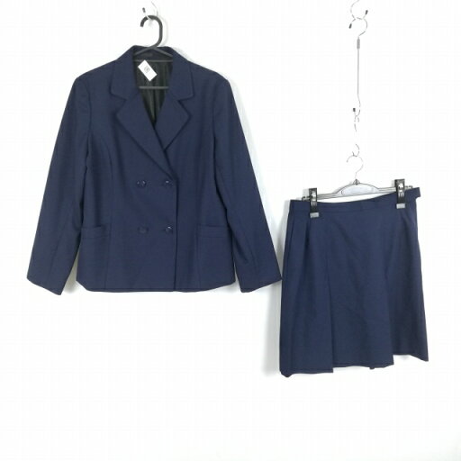ブレザー スカート 上下2点セット 大きいサイズ 冬物 女子 学生服 中学 高校 紺 制服 中古 ランクC EY0993 ブレザー スカート 上下2点セット 大きいサイズ 冬物 女子 学生服 中学 高校 紺 制服 中古 ランクC EY0993