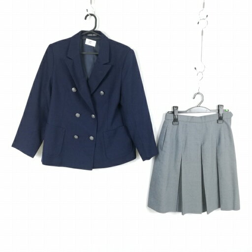 ブレザー スカート 上下2点セット 大きいサイズ 冬物 女子 学生服 東京日野第四中学 紺 制服 中古 ランクC EY0994 ブレザー スカート 上下2点セット 大きいサイズ 冬物 女子 学生服 東京日野第四中学 紺 制服 中古 ランクC EY0994