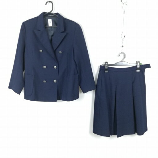 ブレザー スカート 上下2点セット 大きいサイズ 冬物 女子 学生服 東京日野第四中学 紺 制服 中古 ランクB EY5731 ブレザー スカート 上下2点セット 大きいサイズ 冬物 女子 学生服 東京日野第四中学 紺 制服 中古 ランクB EY5731