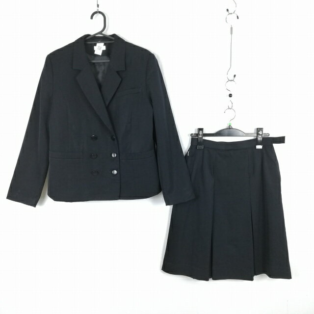 ブレザー ベスト スカート 上下3点セット ELLE 冬物 女子 学生服 中学 高校 黒 制服 中古 ランクC EY6555