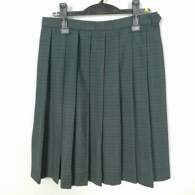 スクールスカート 冬物 w69-丈59 チェック 中学 高校 プリーツ 学生服 制服 女子 中古 HK1941