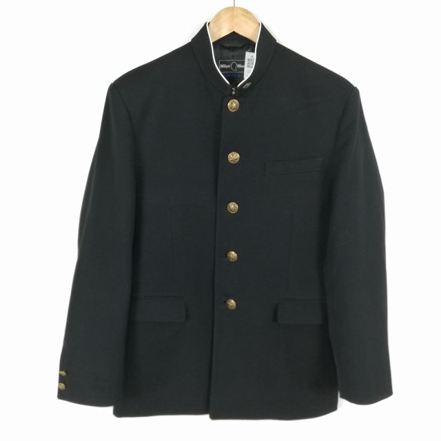 学生服 学ラン 170A 男子 上着 標準型学生服 ラウンドカラー カシドス 黒 中古 ランクC a3 JJ5921