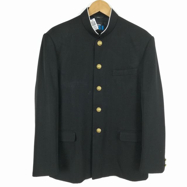 学生服 学ラン 175A 男子 カンコー 上着 ウール混 標準型学生服 ラウンドカラー カシドス 黒 中古 ランクC a3 JJ5929