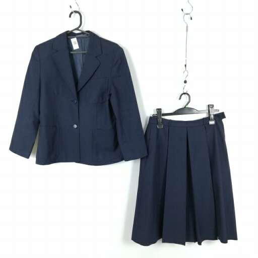 ブレザー スカート 上下2点セット 冬物 女子 学生服 中学 高校 紺 制服 中古 ランクC EY1013 ブレザー スカート 上下2点セット 冬物 女子 学生服 中学 高校 紺 制服 中古 ランクC EY1013
