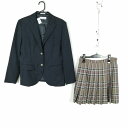 ブレザー ミニスカート 上下2点セット M オリーブデオリーブ 冬物 女子 学生服 中学 高校 紺 制服 中古 ランクC EY1017