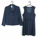 ブレザー ジャンパースカート 上下2点セット 160A ミッシェルクラン 冬物 女子 学生服 中学 高校 紺 制服 中古 ランクC EY1020