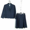 ブレザー スカート 上下2点セット 冬物 女子 学生服 中学 高校 紺 制服 中古 ランクC EY1025