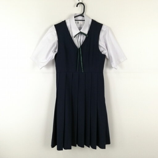ジャンパースカート 紐タイ バスト86 ウエスト72 冬物 女子 学生服 中学 高校 紺 制服 中古 ランクB EY5170 ジャンパースカート 紐タイ バスト86 ウエスト72 冬物 女子 学生服 中学 高校 紺 制服 中古 ランクB EY5170