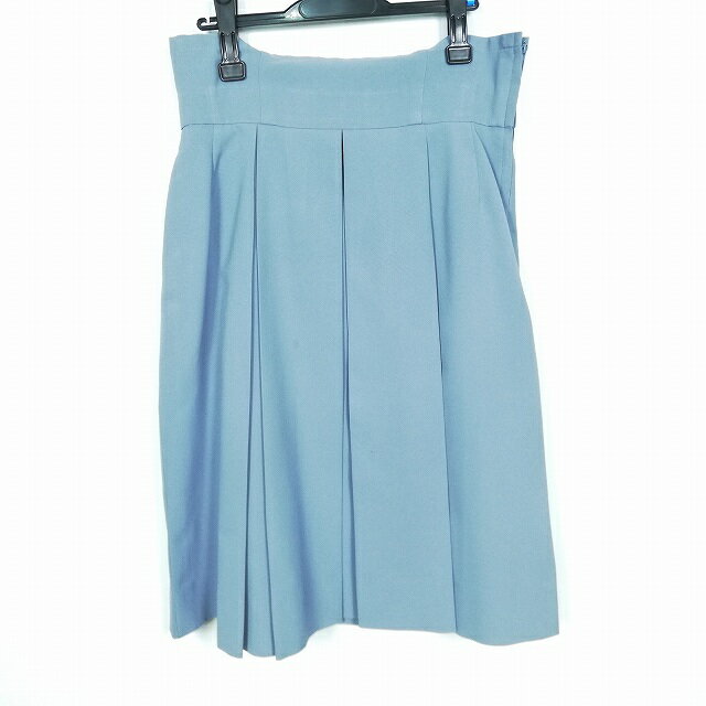 スクールスカート 大きいサイズ 夏物 w78-丈73 グレー 中学 高校 プリーツ 学生服 制服 女子 中古 HK1981