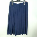 スクールスカート 夏物 w63-丈72 花紺 中学 高校 プリーツ 学生服 制服 女子 中古 HK9074