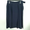 スクールスカート 大きいサイズ 夏物 w72-丈66 紺 中学 高校 プリーツ 学生服 制服 女子 中古 HK9251