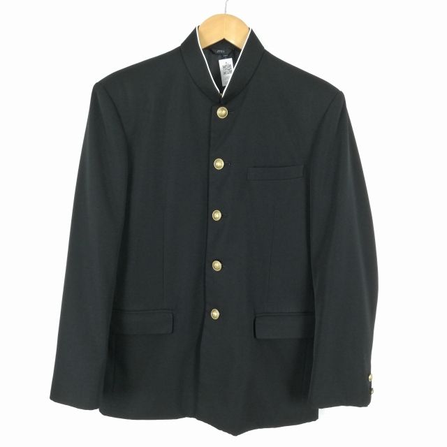 学生服 学ラン 175A 男子 上着 ウール混 標準型学生服 ラウンドカラー カシドス 黒 中古 ランクC a3 JJ5507