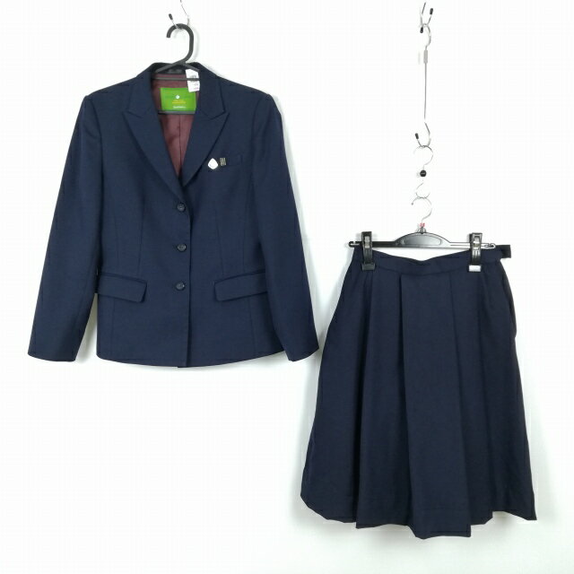 ブレザー スカート 上下2点セット M 冬物 女子 学生服 大阪大手前高校 紺 制服 中古 ランクC EY0054