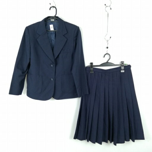 ブレザー スカート 上下2点セット 冬物 女子 学生服 中学 高校 紺 制服 中古 ランクC EY1029 ブレザー スカート 上下2点セット 冬物 女子 学生服 中学 高校 紺 制服 中古 ランクC EY1029