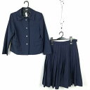 ジャケット スカート 上下2点セット 冬物 女子 学生服 宮崎商業高校 紺 制服 中古 ランクC EY1030