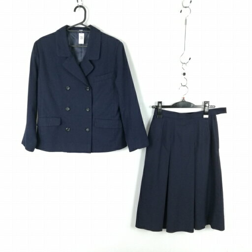 ブレザー スカート 上下2点セット 冬物 女子 学生服 中学 高校 紺 制服 中古 ランクC EY1040 ブレザー スカート 上下2点セット 冬物 女子 学生服 中学 高校 紺 制服 中古 ランクC EY1040