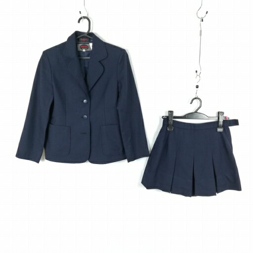 ブレザー マイクロミニスカート 上下2点セット 冬物 女子 学生服 中学 高校 紺 制服 中古 ランクC EY1041 ブレザー マイクロミニスカート 上下2点セット 冬物 女子 学生服 中学 高校 紺 制服 中古 ランクC EY1041