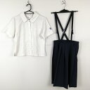 ブラウス スカート 上下2点セット 夏物 女子 学生服 鹿児島国分高校 白 制服 中古 ランクC EY1046