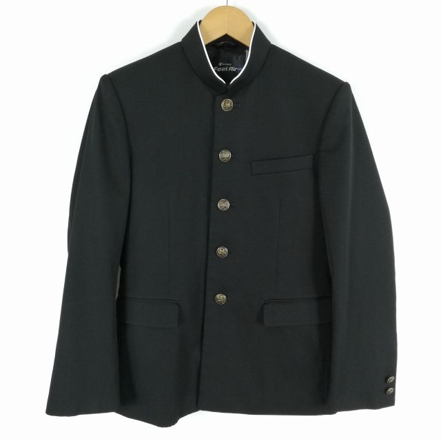 学生服 学ラン 160A 男子 カンコー Feel Air 上着 標準型学生服 ラウンドカラー カシドス 黒 中古 ランクB a3 JJ5277