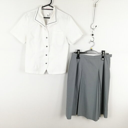 ブラウス スカート 上下2点セット M 夏物 女子 学生服 宮崎南高校 白 制服 中古 ランクC EY1057 ブラウス スカート 上下2点セット M 夏物 女子 学生服 宮崎南高校 白 制服 中古 ランクC EY1057
