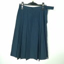 スクールスカート 冬物 w69-丈65 紺 埼玉大宮南高校 プリーツ 学生服 制服 女子 中古 HK5602
