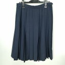 スクールスカート 冬物 w69-丈62 紺 中学 高校 プリーツ 学生服 制服 女子 中古 HK9931