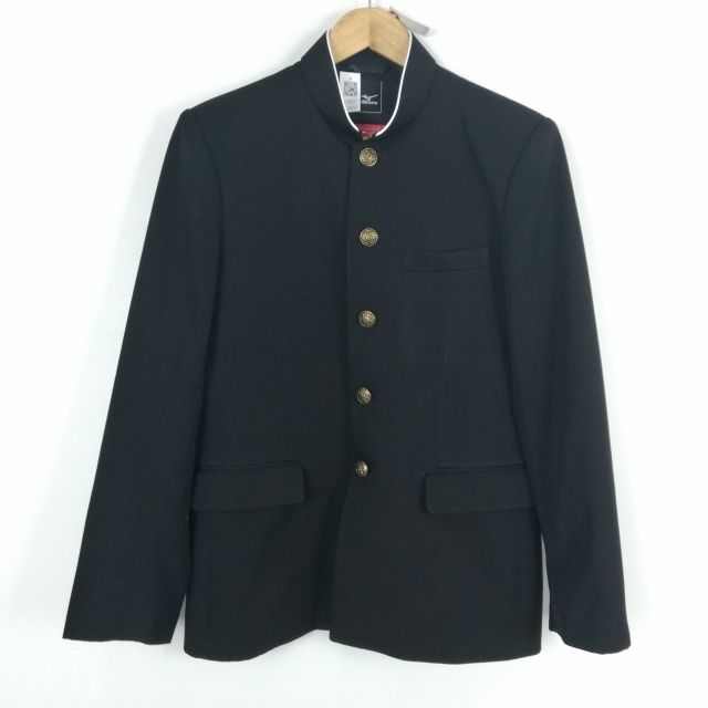 学生服 学ラン 170A 男子 上着 ウール混 標準型学生服 ラウンドカラー カシドス 黒 中古 ランクC a3 JJ5511