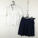 ブラウス スカート 上下2点セット LL 大きいサイズ 富士ヨット 夏物 女子 学生服 宮崎南高校 白 制服 中古 ランクC EY1076