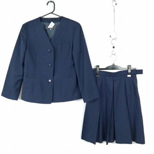 イートン スカート 上下2点セット 155A 冬物 女子 学生服 中学 高校 紺 制服 中古 ランクC EY1077 イートン スカート 上下2点セット 155A 冬物 女子 学生服 中学 高校 紺 制服 中古 ランクC EY1077