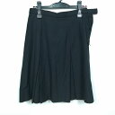 スクールスカート 大きいサイズ 冬物 w72-丈54 黒 中学 高校 プリーツ 学生服 制服 女子 中古 HK3709