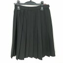 スクールスカート 冬物 w63-丈54 黒 中学 高校 プリーツ 学生服 制服 女子 中古 HK3869