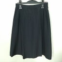 スクールスカート 大きいサイズ 夏物 w72-丈62 紺 中学 高校 プリーツ 学生服 制服 女子 中古 HK8211