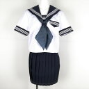 新品 夏 セーラー服 白 カラーライン3本線 半袖 カフス付き 上着【別寸】 tamb_u_1919