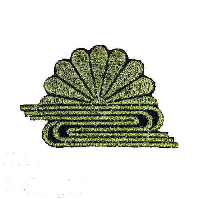 hana-5【菊水紋】菊紋 5.2×8 刺繍 家紋ワッペン 卒業記念 フチ無し大