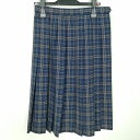 スクールスカート 夏物 w63-丈65 チェック 中学 高校 プリーツ 学生服 制服 女子 中古 HK8044