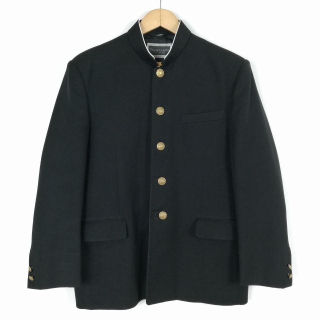 学生服 学ラン 165A 男子 上着 標準型学生服 ラウンドカラー カシドス 黒 中古 ランクC a3 JJ5654