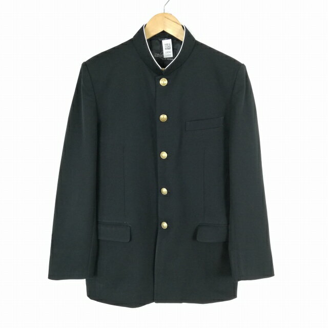 学生服 学ラン 180A 男子 上着 標準型学生服 ラウンドカラー カシドス 黒 中古 ランクC a3 JJ6262