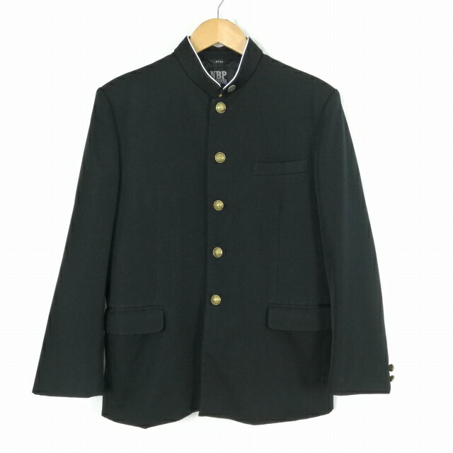 学生服 学ラン 175A 男子 トンボ NBP 上着 ウール混 ラウンドカラー カシドス 黒 中古 ランクC a3 JJ6279