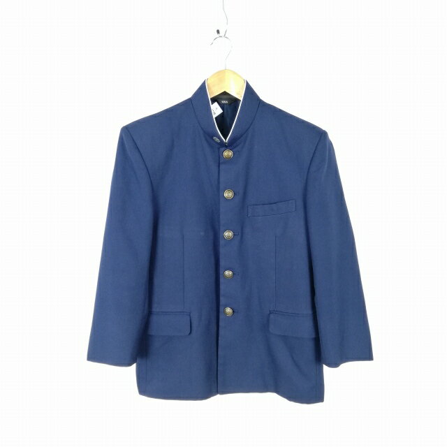 学生服 学ラン 165A 男子 富士ヨット 上着 ウール混 福岡那珂川北中学 学校指定制服 ラウンドカラー サ..