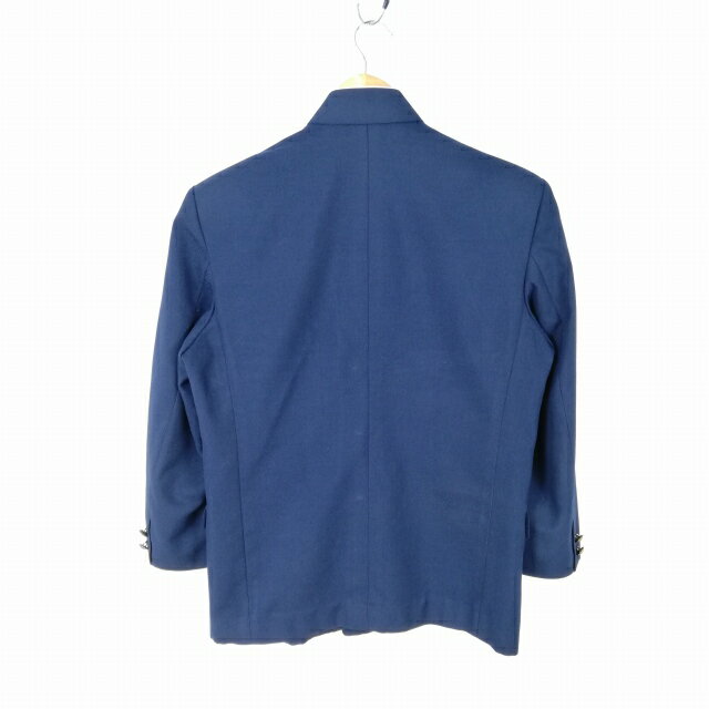 学生服 学ラン 165A 男子 富士ヨット 上着 ウール混 福岡那珂川北中学 学校指定制服 ラウンドカラー サージ 花紺 中古 ランクC a3 JJ7017