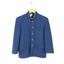 学生服 学ラン 165A 男子 富士ヨット 上着 福岡那珂川北中学 学校指定制服 ラウンドカラー サージ 花紺 中古 ランクC a3 JJ7018