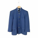 学生服 学ラン 165A 男子 富士ヨット 上着 ウール混 福岡那珂川北中学 学校指定制服 ラウンドカラー サージ 花紺 中古 ランクC a3 JJ7019
